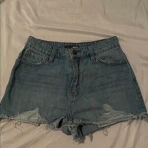 Fashion Nova Distressed Blue Jean Shorts